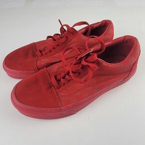 VANS Mono Checkered Racing Red Size 8M Women's 6.5 Mens Sneakers Skate Shoes